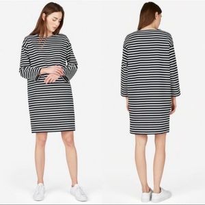 Everlane Breton Zip Shoulder Striped Shirt Dress